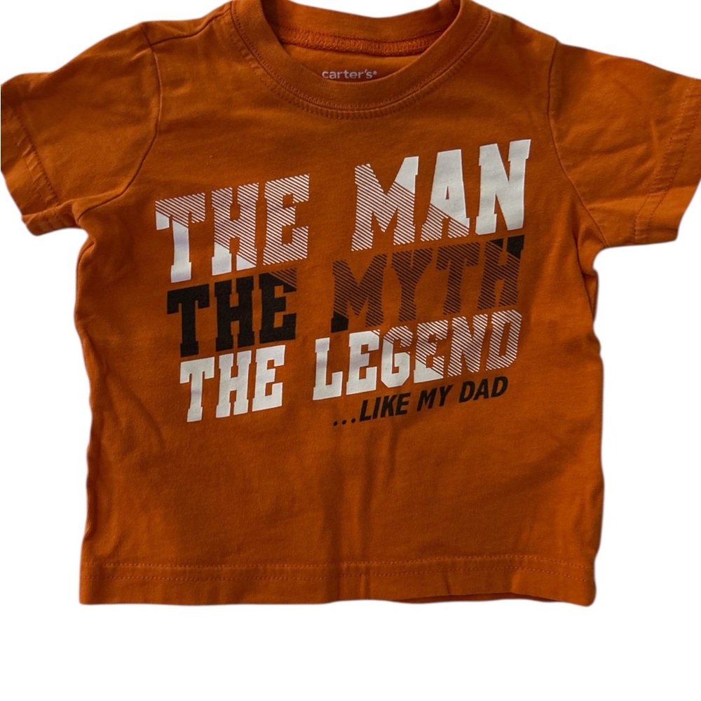 Carter's Baby 6 Months -  Orange‎ Short Sleeve Tee with Vintage Text